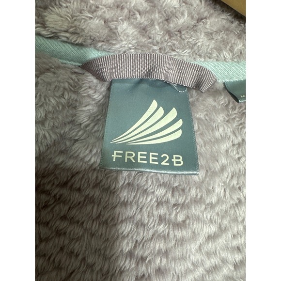 FREE2B Women's Size M Lavender Textured Fleece Zip Up Jacket - Picture 4 of 8